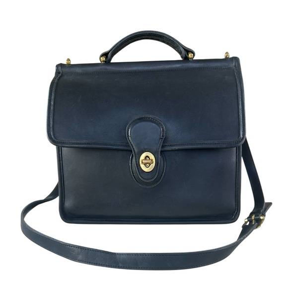 Coach Vintage Willis 9927 Top Handle Black Leather Bag In Excellent condition! - Picture 1 of 9